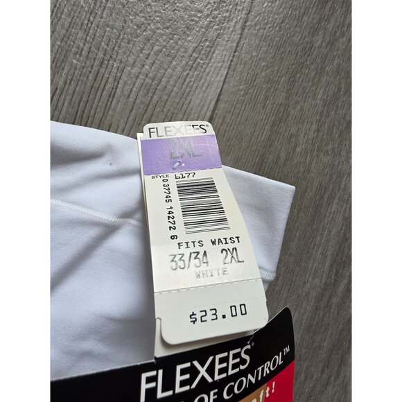 Flexees Underwonder Shaping Shorts 2XL White Slims Tummy To Thighs Comfort - Picture 3 of 5
